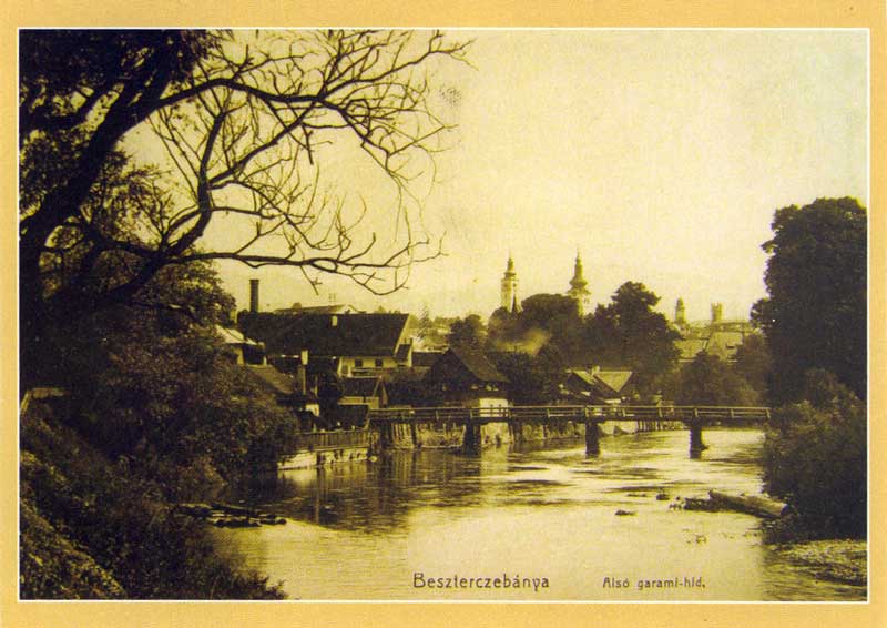 Hron s dolným drev. mostom okolo r.1912